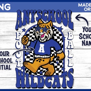 Wildcats preppy mascotte png | bleu blanc | téléchargement numérique