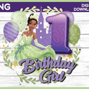 Princess Tiana Birthday Girl Age 1 png image - digital download YOU PRINT