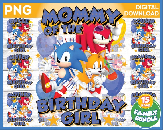 Sonic Birthday Family PNG, JPG