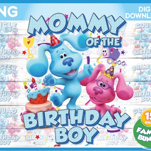 Blues Clues Birthday Boy Family Bundle png image / Birthday boy family image pour l’impression et la découpe ou l’impression par sublimation