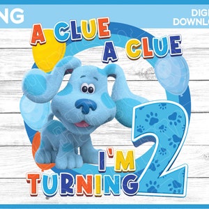 Imagen PNG de niño de cumpleaños de 2 años de Blues Clues / Imagen de niño de cumpleaños para imprimir y cortar o impresión por sublimación