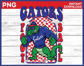 Gators mascotte preppy png | rouge blanc bleu | téléchargement numérique