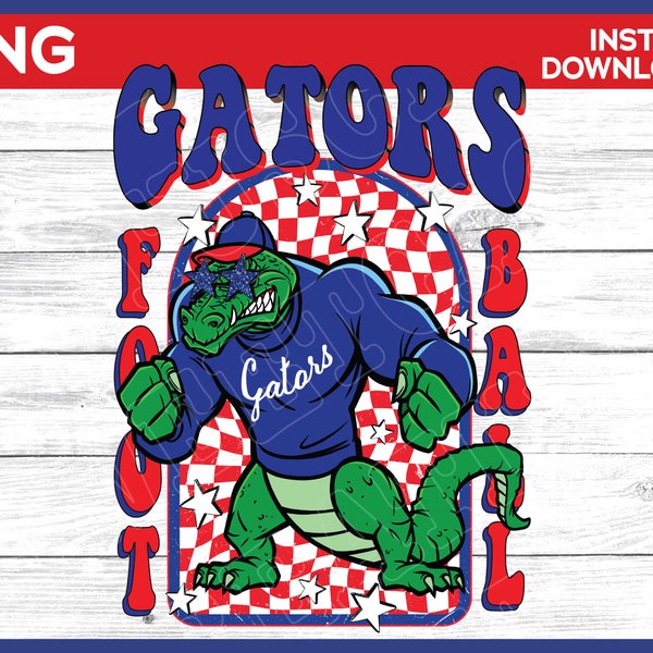 Gators preppy mascot png | red white blue | digital download