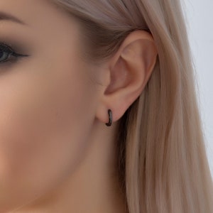 Huggie Hoop Earrings, Plain Second Hole Rose Gold Hoops, Cartilage Earring, Helix Hoops, everyday Hoops, Dainty Jewelry, Mother's Day Gift