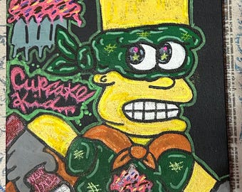 Cupcake Kid Bart Simpson El Barto Graffiti