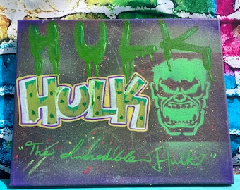 Hulk Graffiti Canvas Art: Spray Paint Stencil (11inx14in)