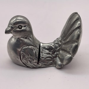 Lasserre Restaurant Paris France Bird Menu Card Holder, Porte Carte De, Miniature Metal Collectible for Weddings or Display