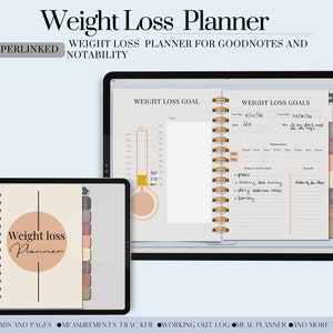 Weight Loss Journal | Digital Planner | GoodNotes Planner | iPad Planner | Fitness Planner | Workout Planner | Meal Planner | Weight Tracker