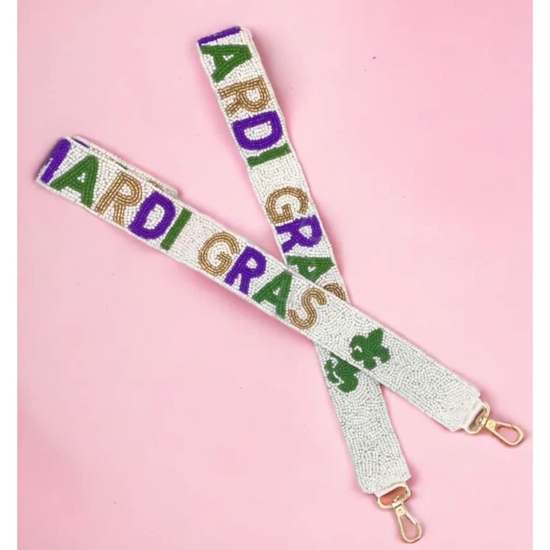 mardi gras beaded purse strap