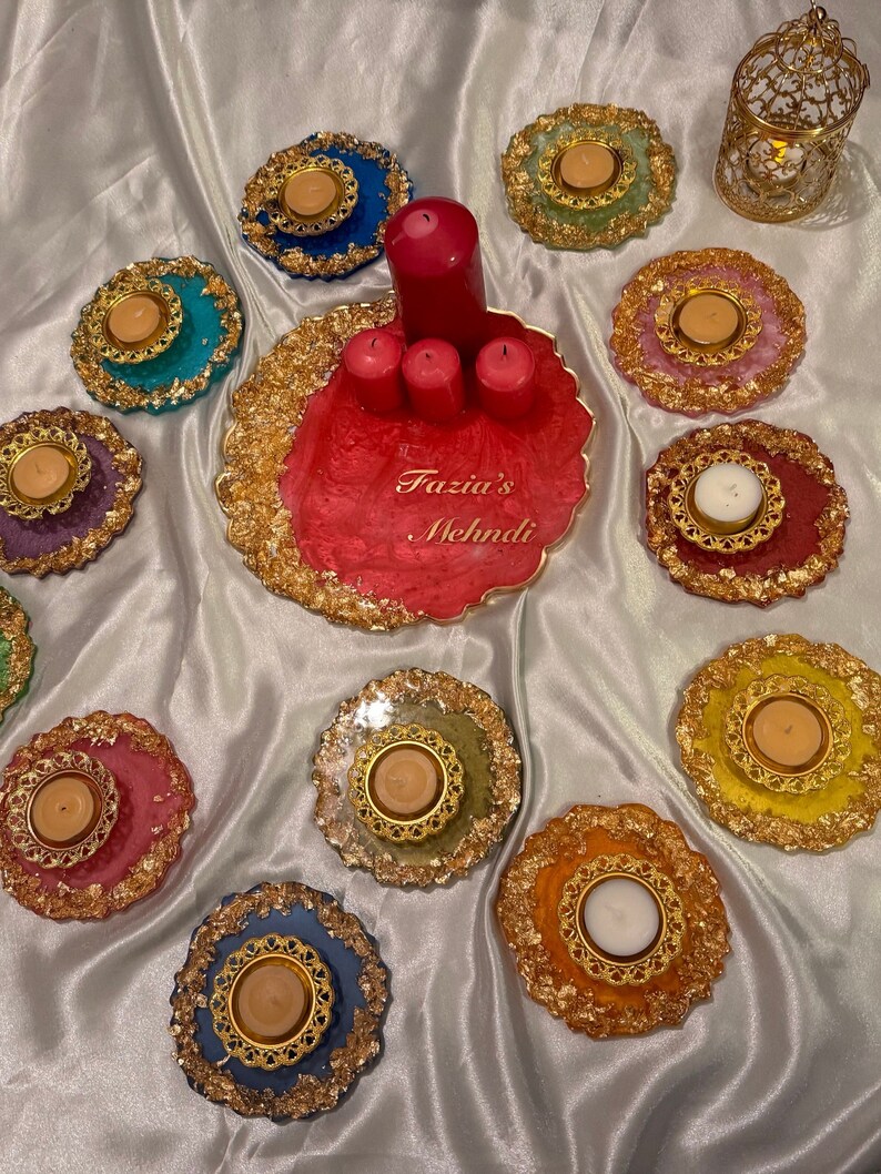Resin Mehndi Plates, Resin Plates, Resinmehndi Tray, Mehndi Coasters