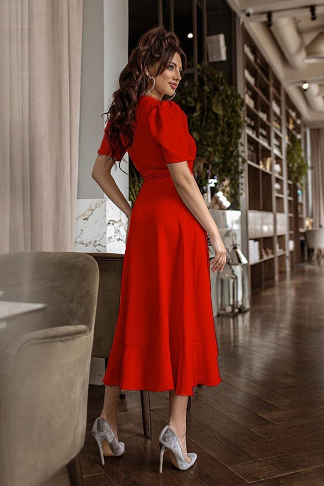 Buy Peofz Baby Girls Midi/Knee Length Party Dress (Red, 3/4 Sleeve) Online  at Best Prices in India - JioMart.