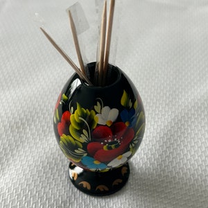 Ukrainian Wooden Candle Holder With Petrykivka Painting