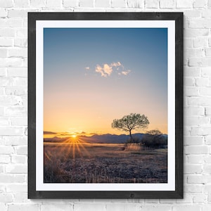 ニューメキシコの夕焼け風景写真 デジタルダウンロード可能アート