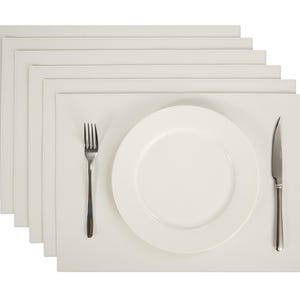 Grey Faux Leather Set of 6 Placemats 18"x12.5", waterproof Heat Resistant  Stain Resistant Dinning Table placemat