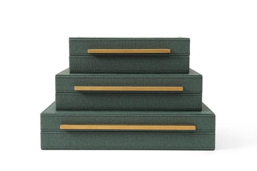 Ivory shagreen pack of 3 pcs decoration boxes desk organizer jewelry boxes for both men and women