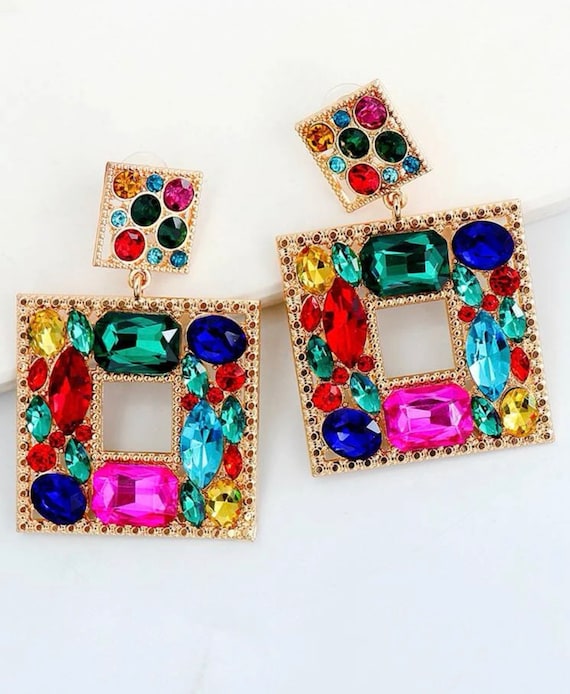 Square drop 2024 earrings zara