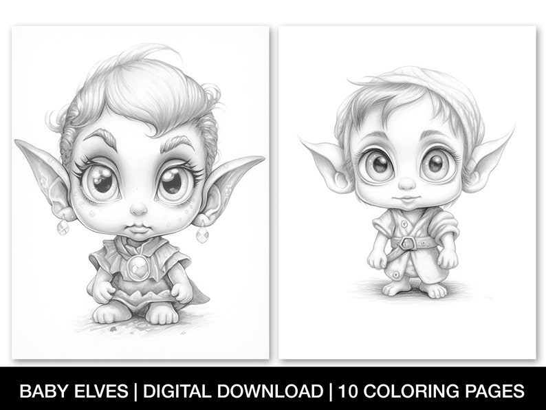 Cute Baby Elves Printable Coloring Pages for Adults and Teens Cute Baby Elves Printable Coloring Pages for Adults and Teens