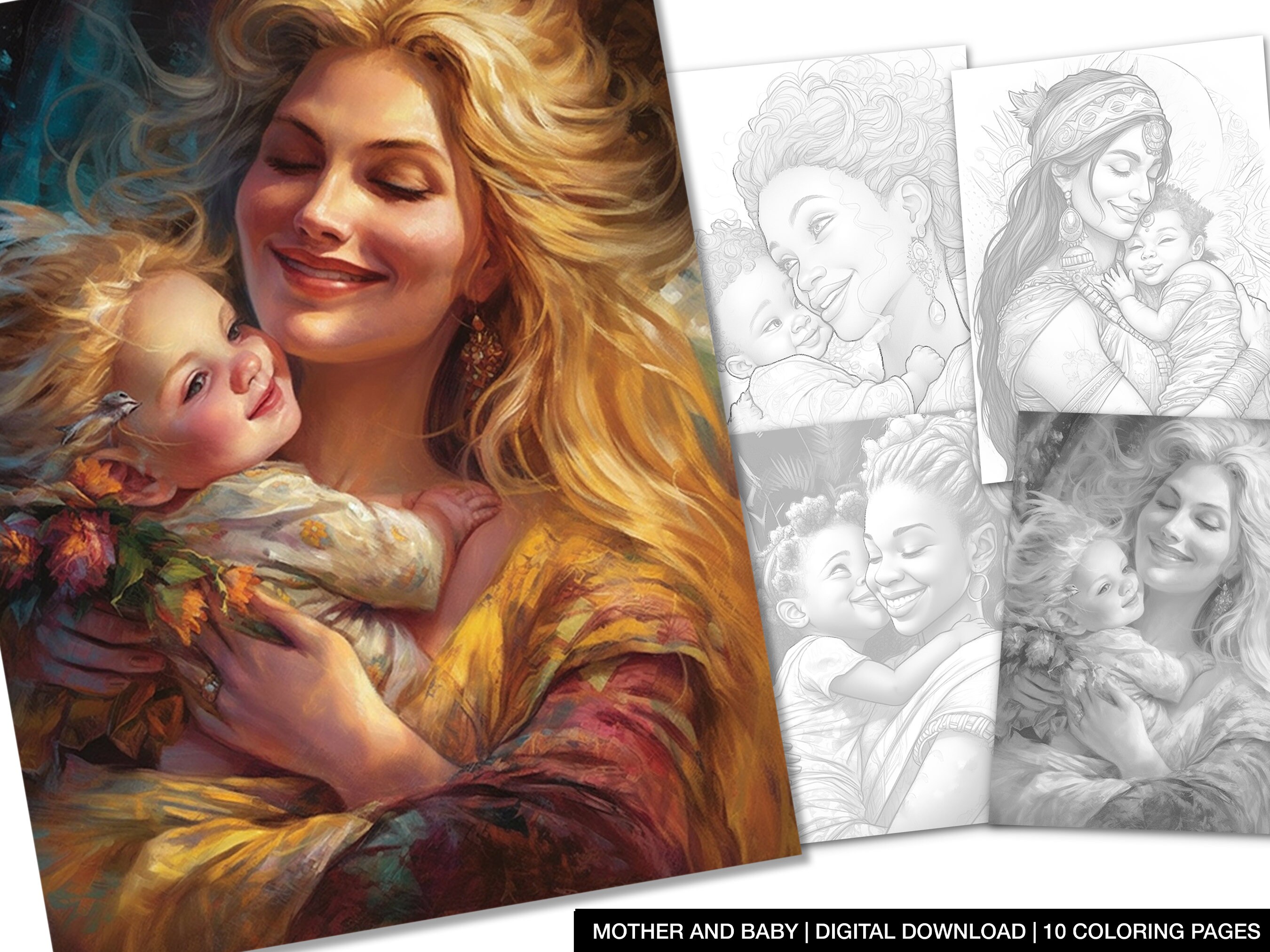 Printable Adult Coloring Page Greyscale Adult Colouring Etsy