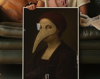Funny Renaissance Art Feminine historical portrait, funny wall art, Modern classical art, altered painting, renaissance art, bathroom decor