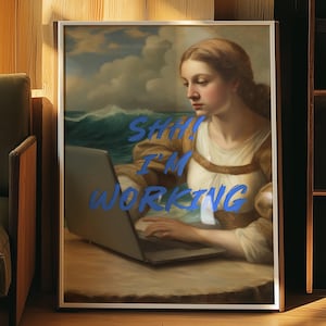 Altered Art Print, Renaissance Art, Baroque Painting, Vintage Oil Painting, Woman Portrait, Eclectic Gallery Wall, Maximalist Decor, Digital