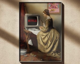 Chill Altered Painting Renaissance Print Download | Renaissance Painting Eclectic Wall Decor | Alter Renaissance Art | Maximalist Decor