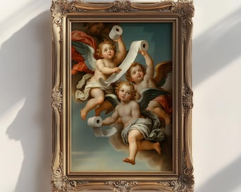 Impresionista Divertido, Pintura al Óleo Irónica, Arte Alterado Divertido, Decoración Mural Ecléctica, Cultura Pop Art del Renacimiento