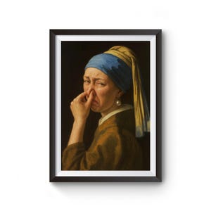 Impressionismo Engraçado, Pintura a Óleo Irônica, Arte Engraçada Alterada, Decor Parede Eclética, Cultura Pop Art Renascimento, Maximalista