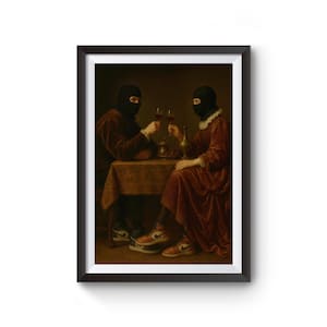 Impressionismo Engraçado, Pintura a Óleo Irônica, Arte Engraçada Alterada, Decor Parede Eclética, Cultura Pop Art Renascimento, Maximalista