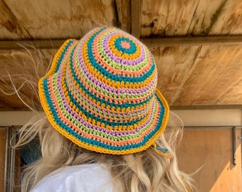 Colourful Crocheted Hat Pattern (PDF download)