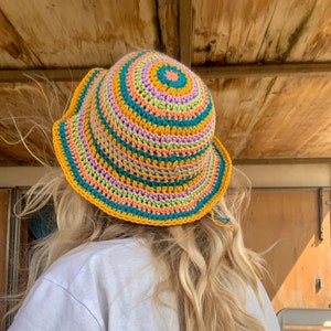 Colorful Crochet Hat Pattern (PDF download)