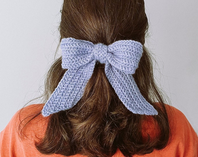 Patrón de tejido de accesorios para el cabello con cinta y lazo de ganchillo