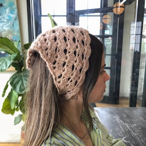 PDF Crochet Seashell Bandana Pattern, Crochet Hair Kerchief Pattern