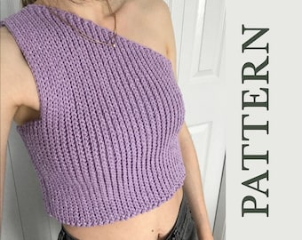 Crochet one strap top pattern, Crochet one shoulder top pattern (PDF Download)