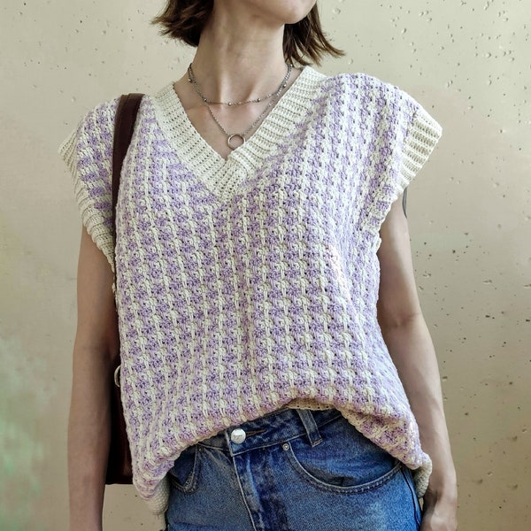 Crochet vest pattern PDF Download, Modern crochet vest pattern, V-neck vest crochet pattern, Easy crochet vest pattern