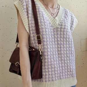Crochet vest pattern PDF Download, Modern crochet vest pattern, V-neck vest crochet pattern, Easy crochet vest pattern image 2