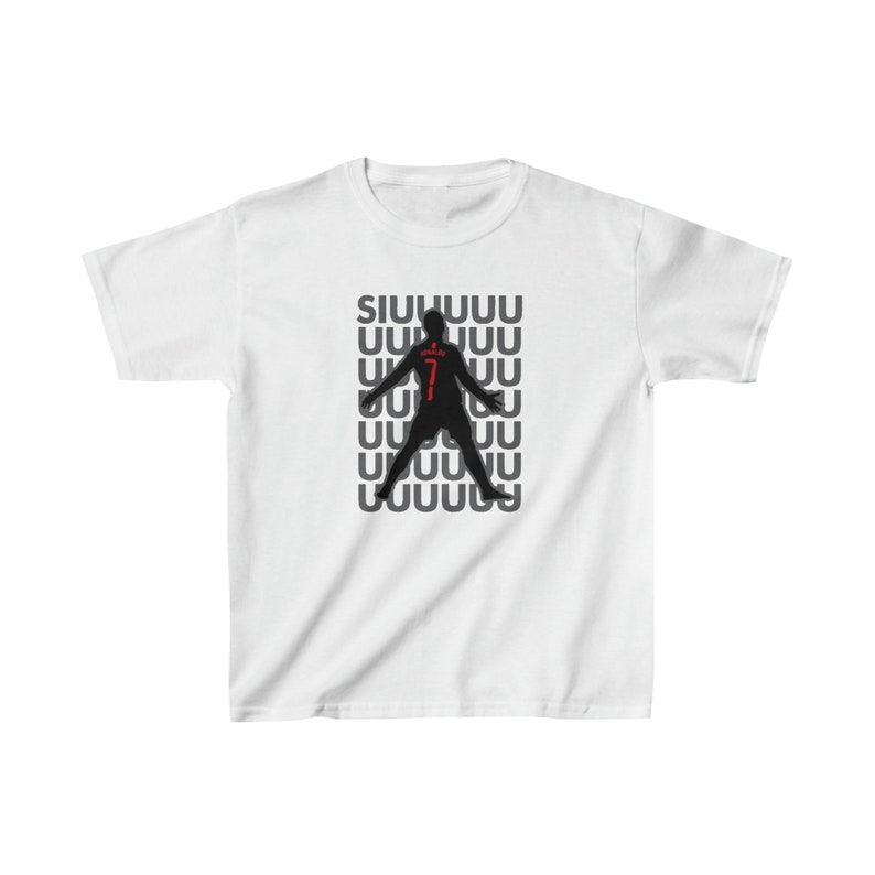 Siuuuuuu Cristiano Ronaldo Kids T-Shirt, Youth Short Sleeve T-Shirt image 7