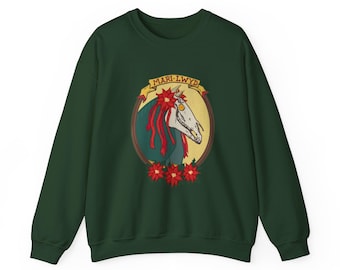 Mari Lywd Christmas Sweatshirt - Cozy Comfort Meets Unique Holiday Spirit for Unforgettable Celebrations