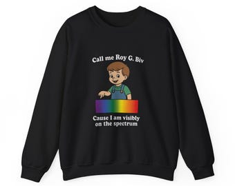 Call Me Roy G. Biv Cause I Am Visibly On The Spectrum Sweatshirt, Rainbow Spectrum Sweater, Autism awareness