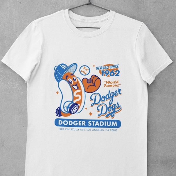 Dodger Dogs desde 1962 camiseta, camisa de béisbol, camiseta de béisbol vintage