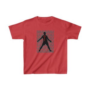 Siuuuuuu Cristiano Ronaldo Kids T-Shirt, Youth Short Sleeve T-Shirt image 3