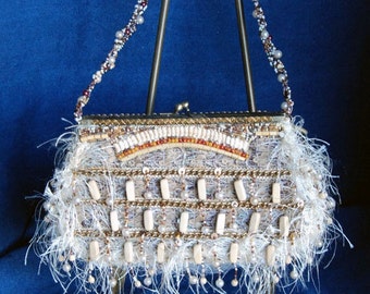 Vintage Beaded Handmade Mary Frances Handbag Purse