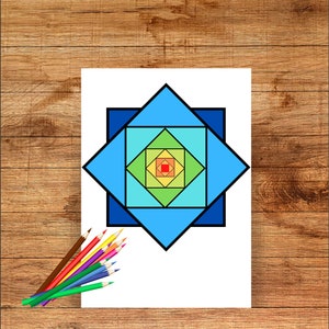 Geometric Patterns Coloring Pages - Digital Tessellation Coloring Book by  MitaW