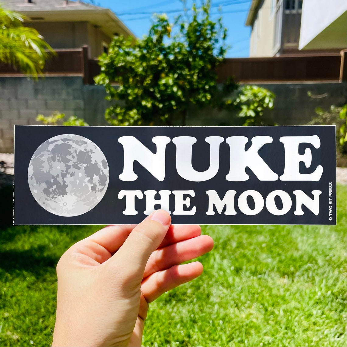 NUKE the MOON Bumper Sticker Funny Space ASTRONOMY Vintage Etsy