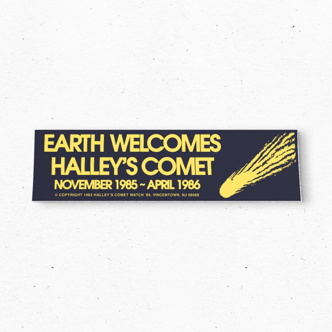 Welcome Halley's COMET Bumper Sticker 1985 1986 Vintage - Etsy