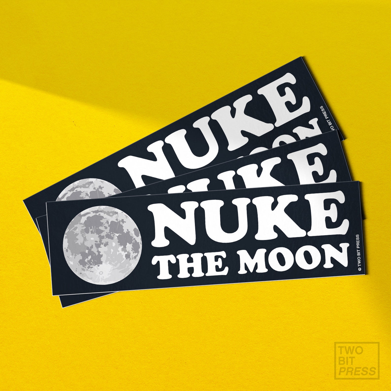 NUKE the MOON Bumper Sticker Funny Space ASTRONOMY Vintage Etsy