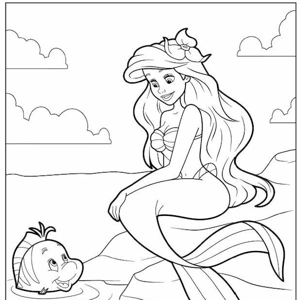 Printable: 15 Pages Mermaid Coloring Book