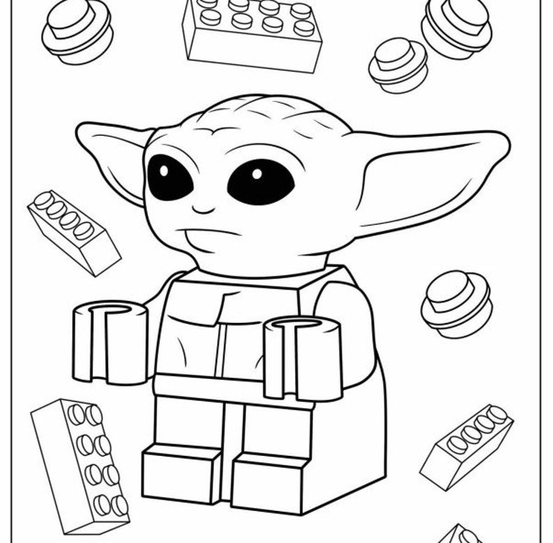Printable 15 Pages Baby Yoda Coloring Book Etsy