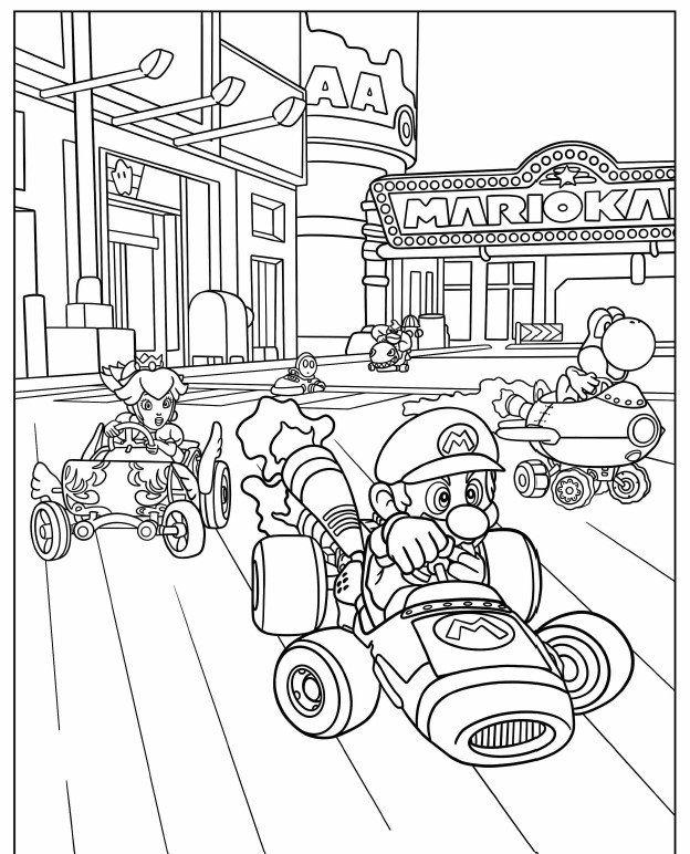 Printable: 25 Pages Mario Kart Coloring Book - Etsy