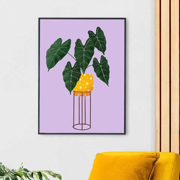 Philodendron  Melanochrysum Art Print, Plant Lover Gift, Minimal Botanical Art Print, Modern Botanical Printable Art, Plant Gallery Wall