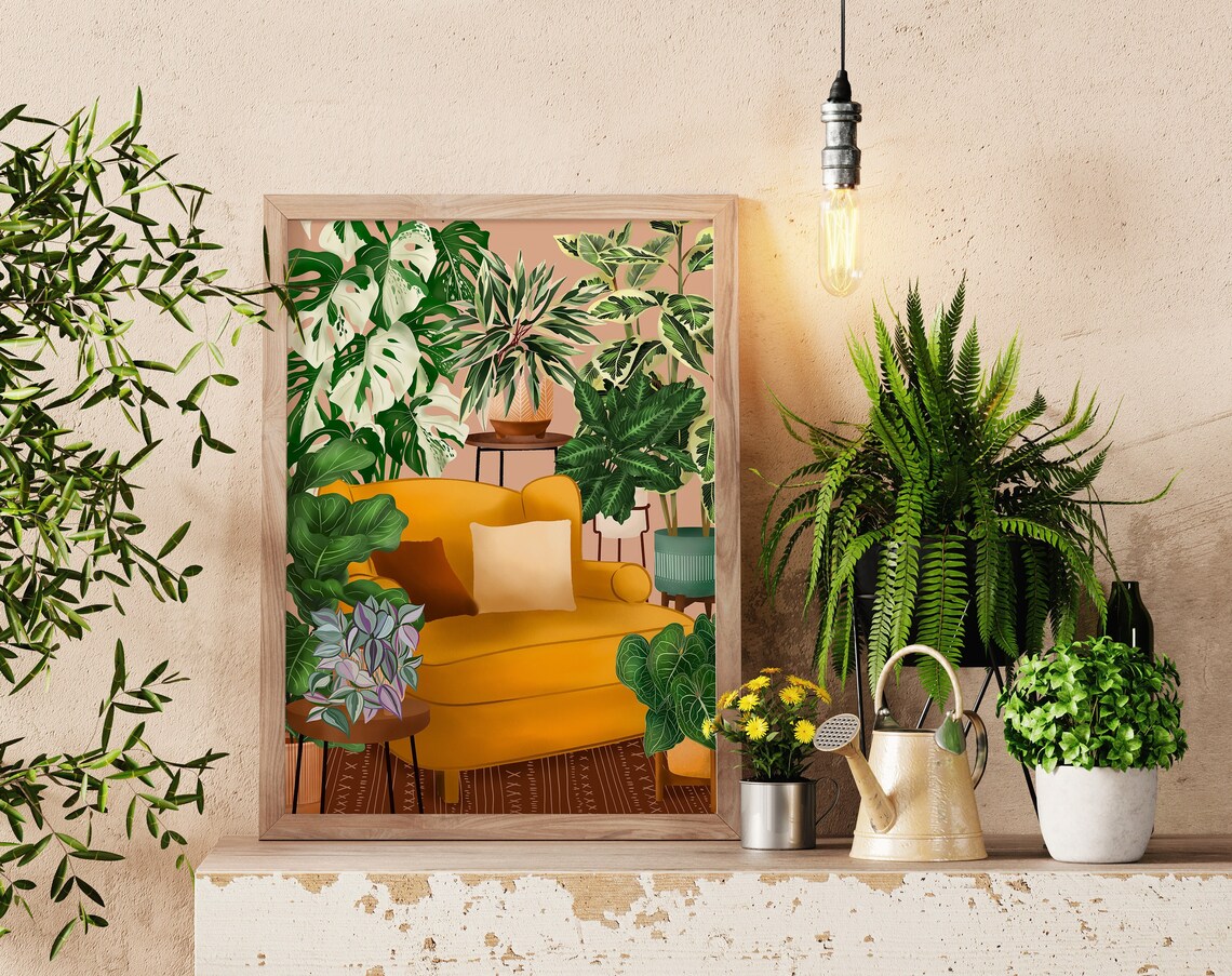 Plant Room Wall Art Indoor Jungle Art Nature Inspired Etsy